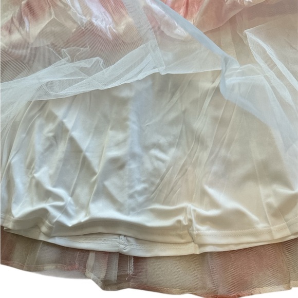 Freesia Chiffon Bustier Mini Dress Size XL Pink Ivory Spaghetti Straps NEW - Picture 9 of 15